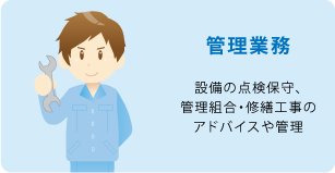 管理業務 設備の点検保守、管理組合・修繕工事のアドバイスや管理